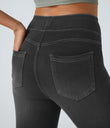 Halara Flex™ High Waisted Pockets Denim Casual Leggings - Carbon Paint Denim