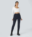 DayStretch High Waisted Zipper Pockets Solid Skinny Cargo Pants - Midnight Blue