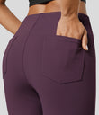 Halara Flex™ High Waisted Back Side Pocket Slight Flare Work Pants - Night's Purple