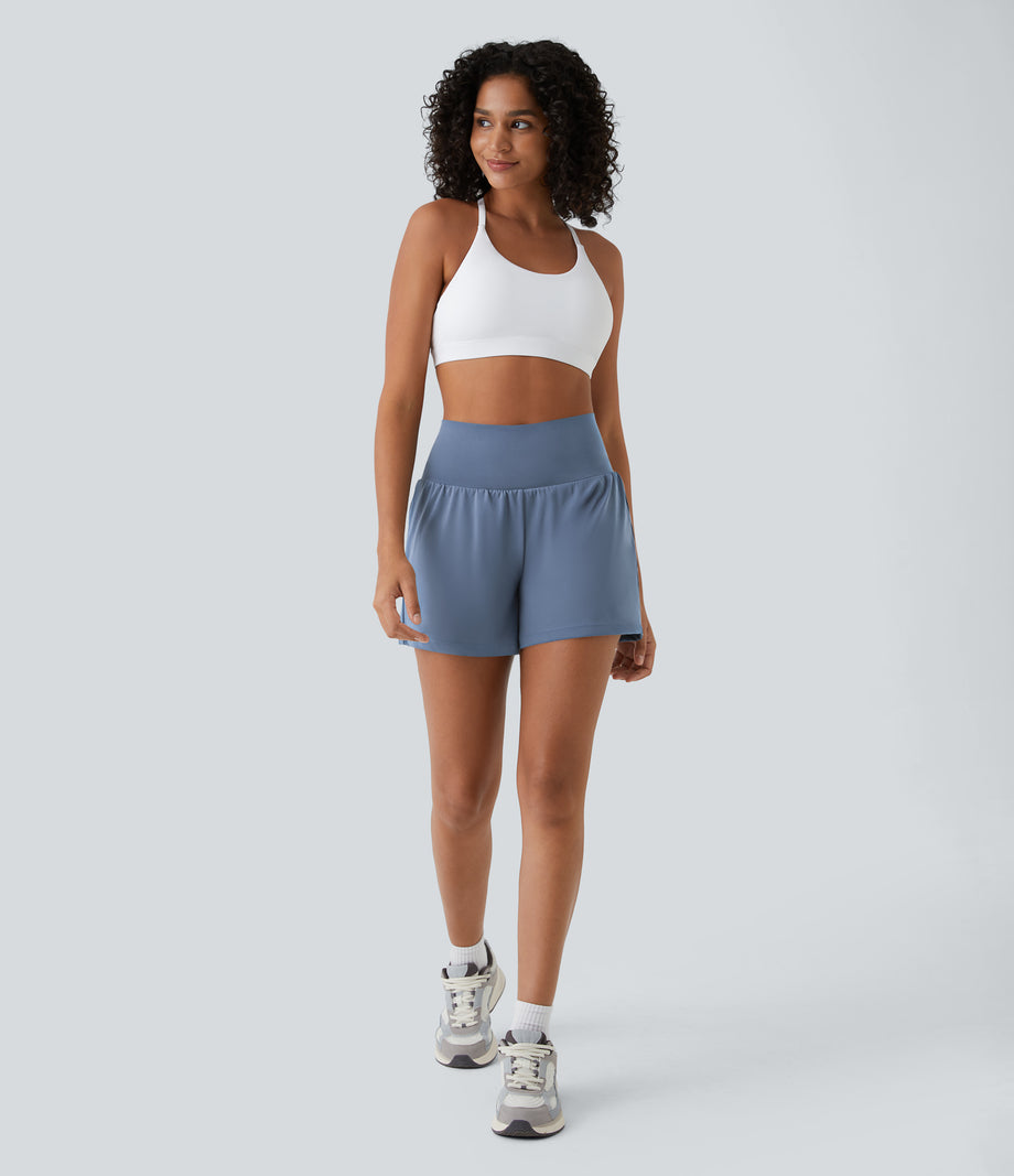 SoftlyZero™ Airy Super High Waisted 2-in-1  Cool Touch Yoga Shorts 5'' with Pockets-Longer Length - Infinity