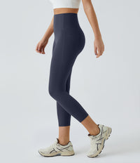 Halara UltraSculpt™ High Waisted Tummy Control Pocket Shaping Training Capri Leggings - Mood Indigo