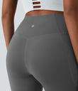 SoftlyZero™ Crossover Pocket Plain Leggings-UPF50+ - Steel Gray