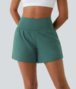 SoftlyZero™ Airy Super High Waisted 2-in-1  Cool Touch Yoga Shorts 5'' with Pockets-Longer Length - Blue Spruce
