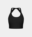 SoftlyZero™ Plush Cut Out Cropped Yoga Tank Top - Black