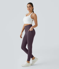 Halara UltraSculpt™ High Waisted Tummy Control Pocket Shaping Training Capri Leggings - Night's Purple