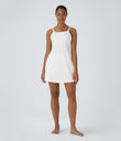 SoftlyZero™ Plush Double Straps 2-Piece Pocket Slip Dance Active Dress A-D Cups - White
