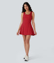 SoftlyZero™ Airy U Neck 2-in-1 Pocket Mini Cool Touch Dance Active Dress - Salsa