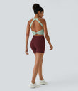 SoftlyZero™ Plush Cut Out Cropped Yoga Tank Top - Subtle Green