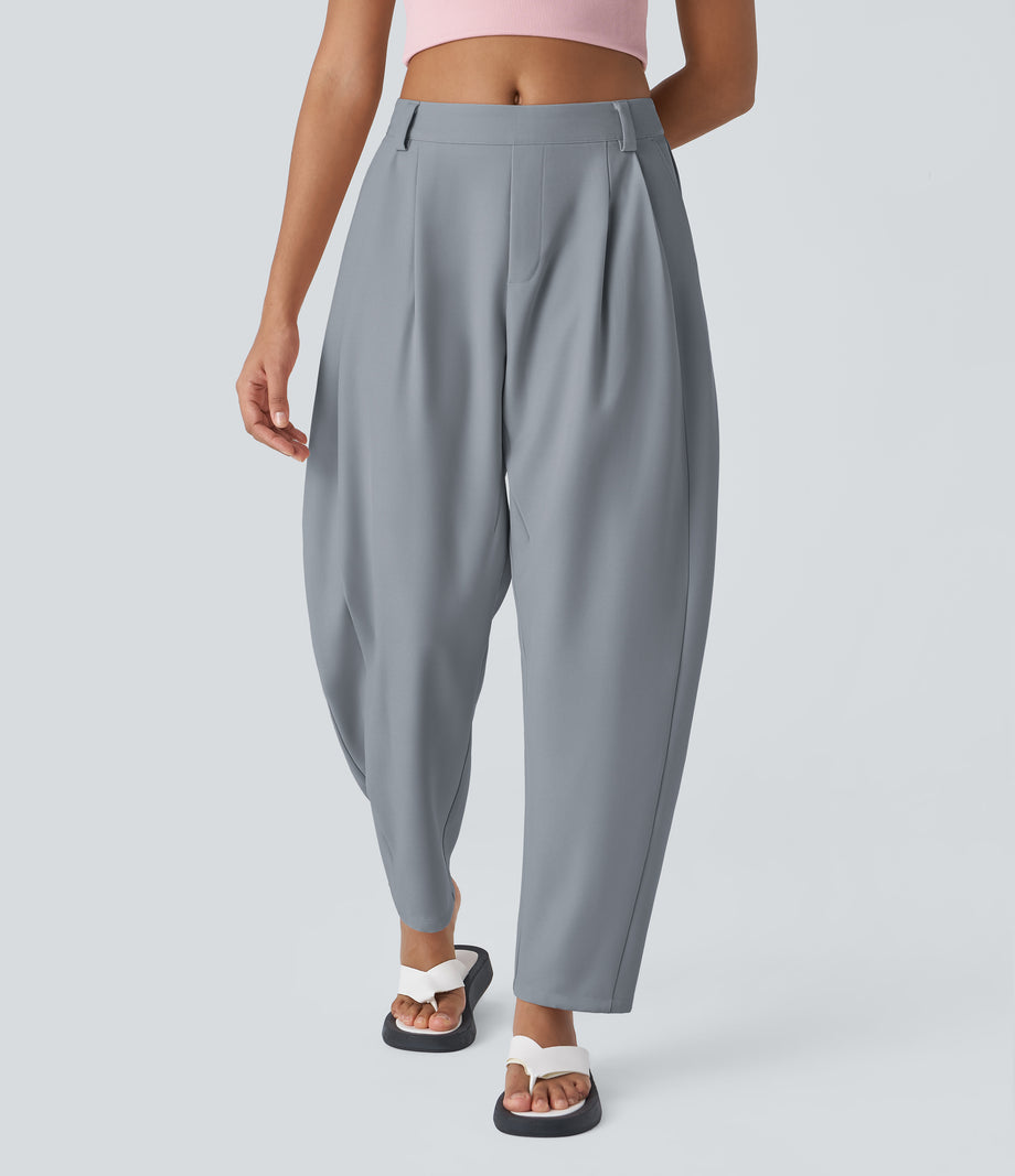 Mid Rise Pocket Barrel Leg Baggy Work Pants - Weathervane