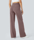 DayStretch High Waisted Pockets Straight Leg Casual Pants - Purple Sandalwood