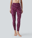 Halara UltraSculpt™ Leopard Print High Waisted Tummy Control Yoga Leggings with Pockets - Black and Fuchsia Leopard Print