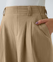 High Waisted Pocket Wide Leg Flowy Solid Palazzo Casual Linen-Feel Pants - Curds & Whey