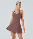 Backless Twisted Active Dress - Deep Tea Brown