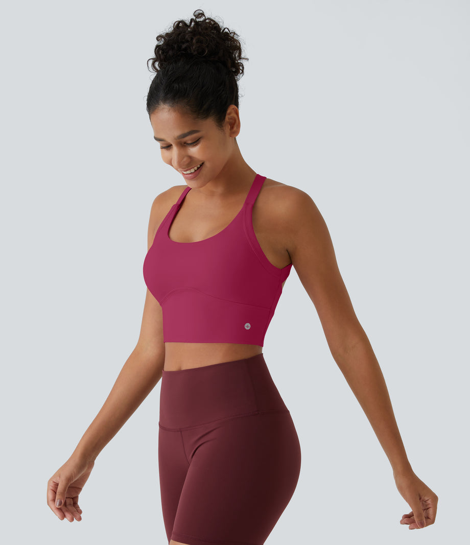 SoftlyZero™ Plush Cut Out Cropped Yoga Tank Top - Cherries Jubilee