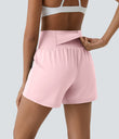 SoftlyZero™ Airy Super High Waisted 2-in-1  Cool Touch Yoga Shorts 5'' with Pockets-Longer Length - Primrose Pink