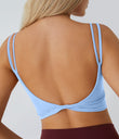 Double Straps Cropped Yoga Tank Top - Fresh Blue