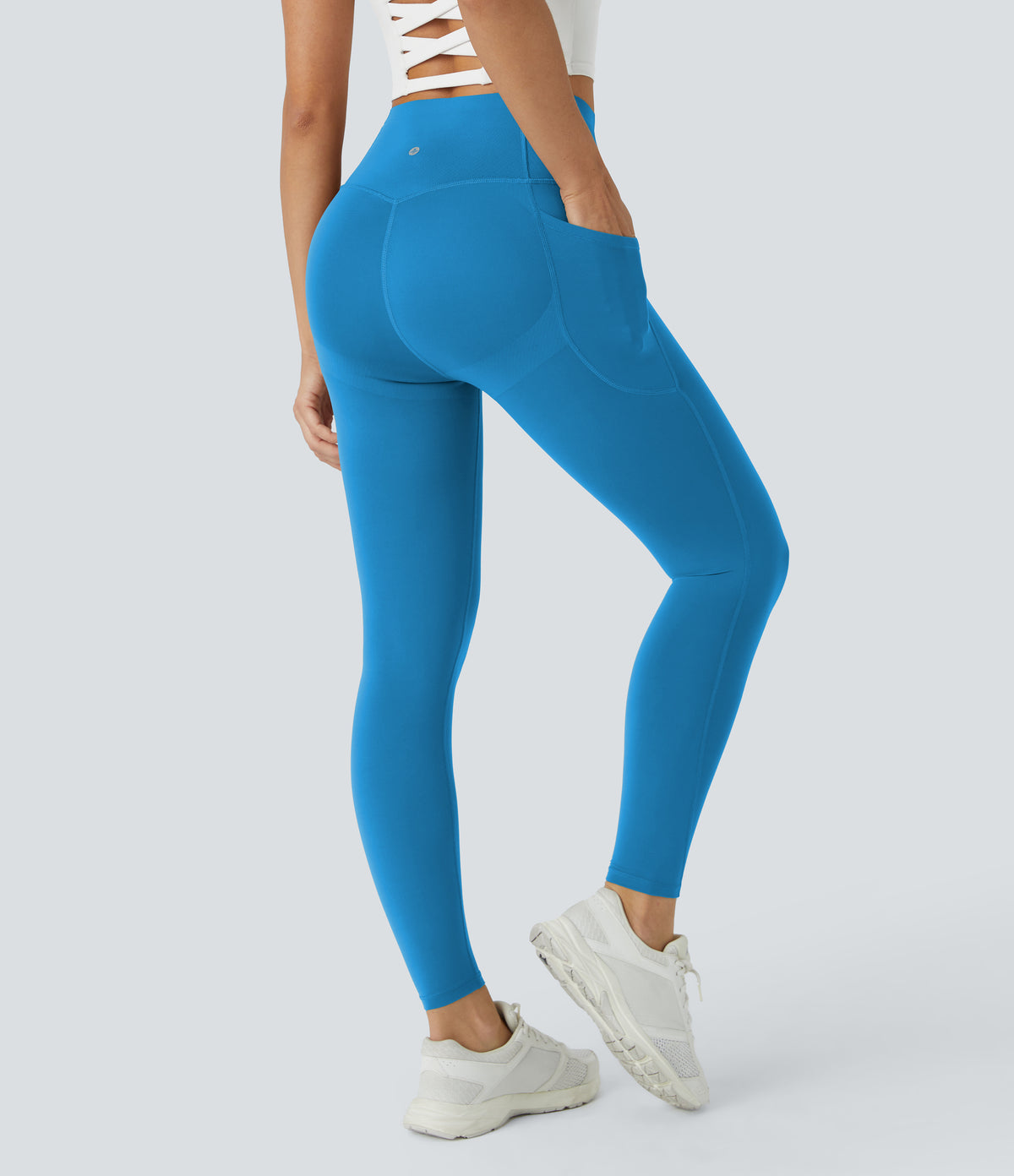 Halara UltraSculpt™ High Waisted Butt Lifting Tummy Control Pocket Shaping Workout Leggings - Vallarta Blue