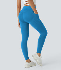 Halara UltraSculpt™ High Waisted Butt Lifting Tummy Control Pocket Shaping Workout Leggings - Vallarta Blue