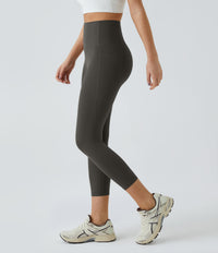 Halara UltraSculpt™ High Waisted Tummy Control Pocket Shaping Training Capri Leggings - Hazelnut Black