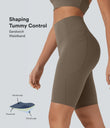 Halara UltraSculpt™ High Waisted Tummy Control Pocket Shaping Training Biker Shorts 9'' - Dawn Brown