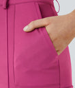 DayStretch High Waisted Zipper Pockets Solid Skinny Cargo Pants - Raspberry Rose