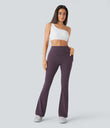 Halara UltraSculpt™ High Waisted Scrunch Butt Lifting Tummy Control Pocket Shaping Yoga Bootcut Leggings - Night's Purple