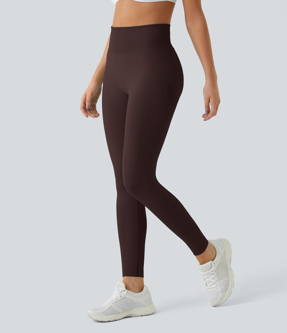 OneForm Seamless Flow High Waisted Booty Scrunch Leggings - Fudge