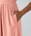 Breezeful™ V Neck Short Sleeve Pocket Tie Back Quick Dry Midi Casual Dress-Longer Length - Blossom