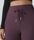 SoftlyZero™ Plush High Waisted Drawstring Pocket Plain Full Length Joggers - Dusky Evening purple