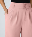 Halara Flex™ High Waisted Zipper Pocket Shirred Straight Leg Work Pants - Peachskin