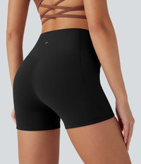 Halara UltraSculpt™ High Waisted Tummy Control Pocket Shaping Training Biker Shorts 3'' - Black