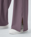 DayStretch Crossover Pocket Hem Wide Leg Yoga Pants-Smile - Nebula Purple