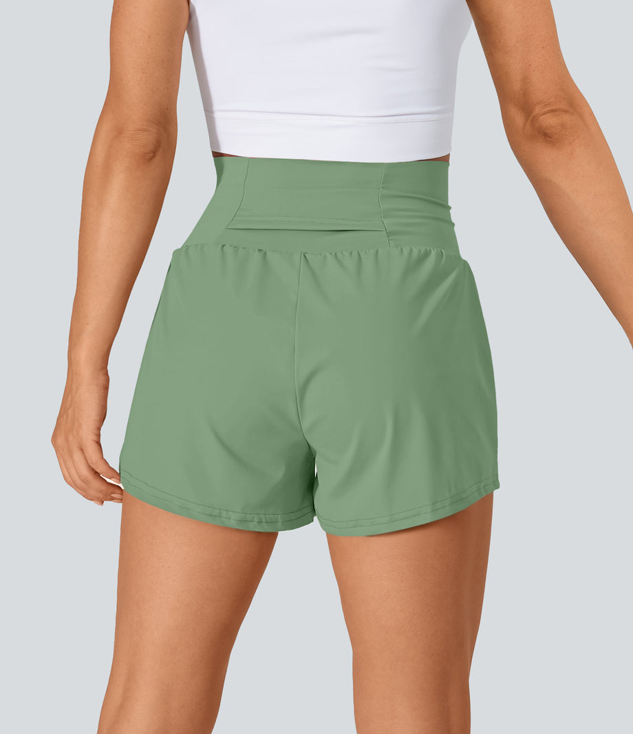 SoftlyZero™ Airy Super High Waisted 2-in-1 Cool Touch Yoga Shorts with Pockets - Kashmir