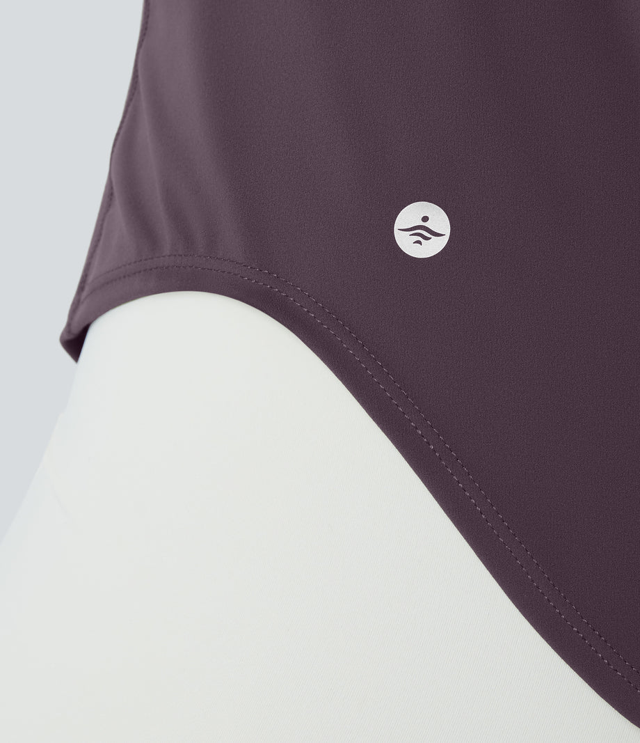 Halara UltraSculpt™ Round Neck Curved Hem Workout Tank Top - Night's Purple