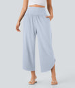 Breezeful™ High Waisted Tummy Control Split Hem Quick Dry Resort Pants with Pockets - Ballad Blue