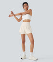 SoftlyZero™ Airy Super High Waisted 2-in-1 Cool Touch Yoga Shorts 5'' with Pockets - Egret