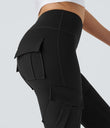 DayStretch High Waisted Cargo Pocket Skinny Yoga Leggings - Black