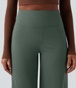 DayStretch High Waisted Tummy Control Wide Leg Baggy Yoga Pants with Pockets - Deep Aquamarine