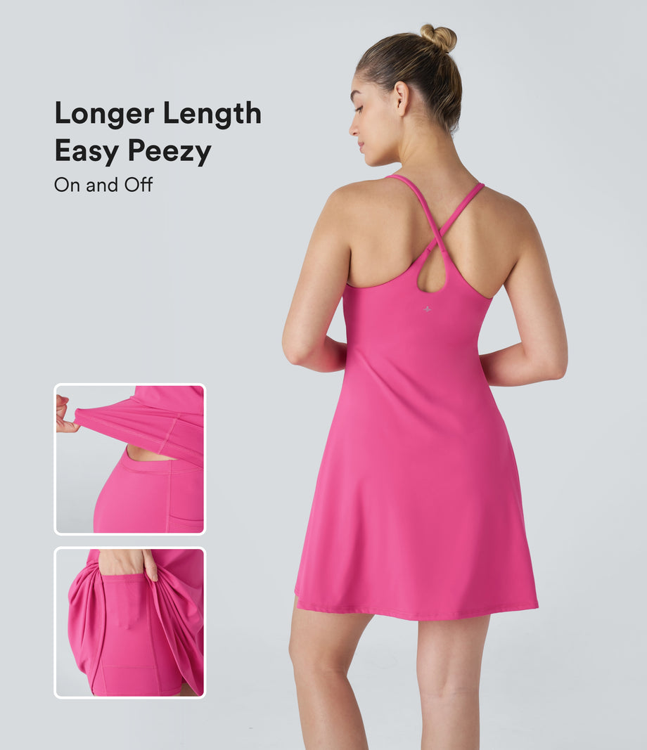 SoftlyZero™ Plush Backless Active Dress-Longer Length-Easy Peezy Edition - Fuchsia Purple