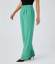 Halara Flex™ High Waisted Zipper Pocket Shirred Straight Leg Work Pants - Spearmint