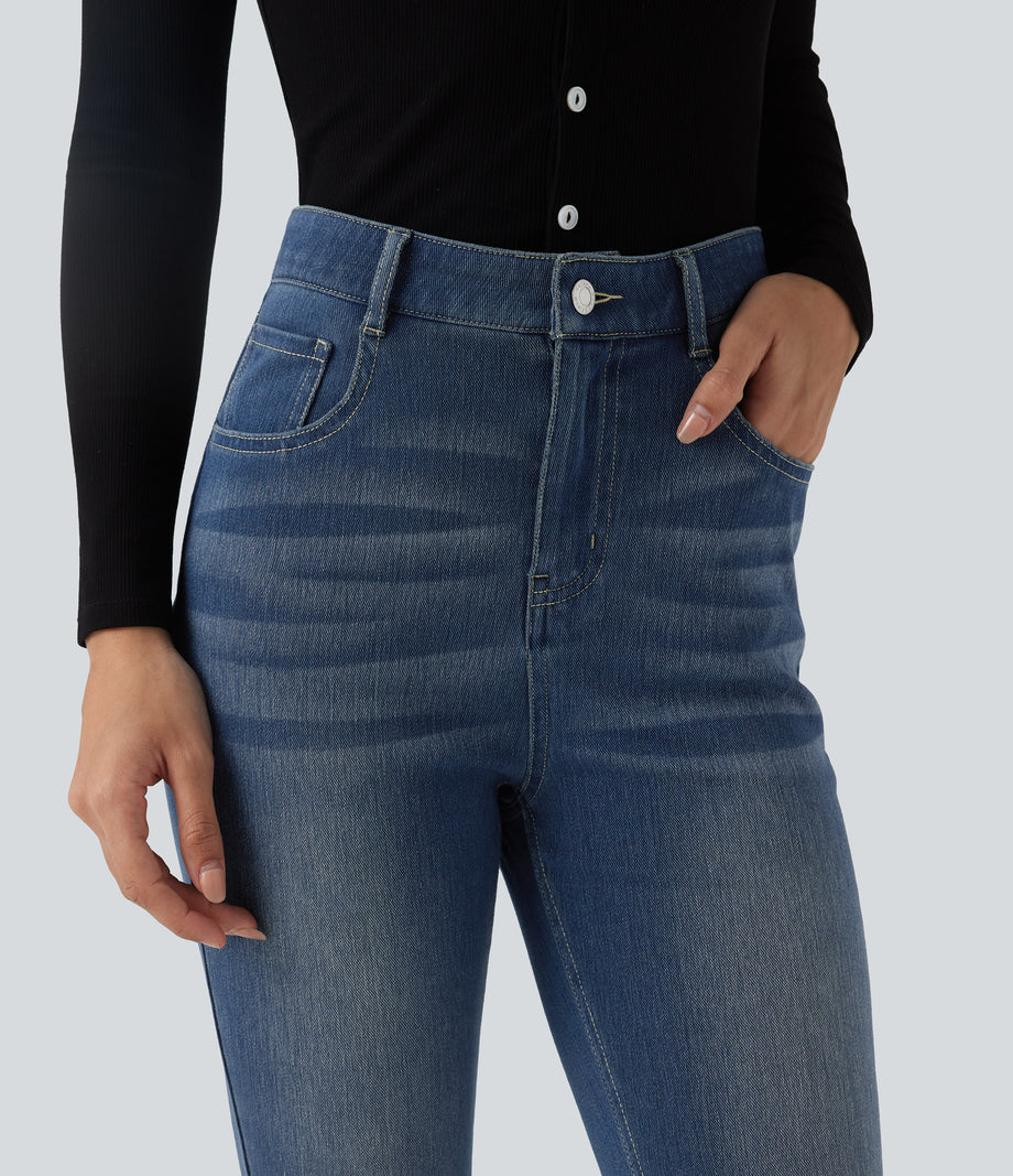 Halara Flex™ High Waisted Casual Skinny Jeans with Pockets - Blue Surf Denim