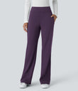 Halara Flex™ DayStretch Mid Rise Side Zipper Pocket Work Flare Pants - Blackberry Cordial
