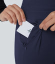SoftlyZero™ Plush High Waisted Drawstring Pocket Plain Full Length Joggers - Peacoat