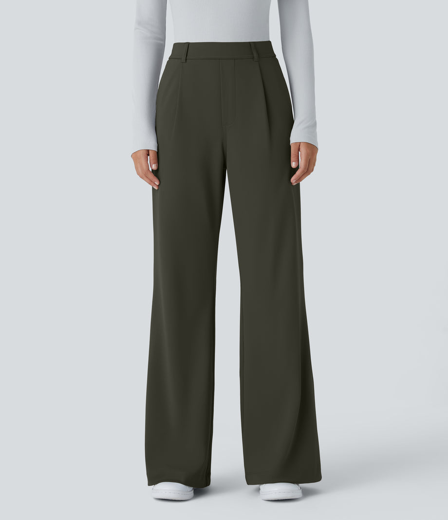 Halara Flex™ DayStretch High Waisted Pocket Work Flare Pants - Forest Night