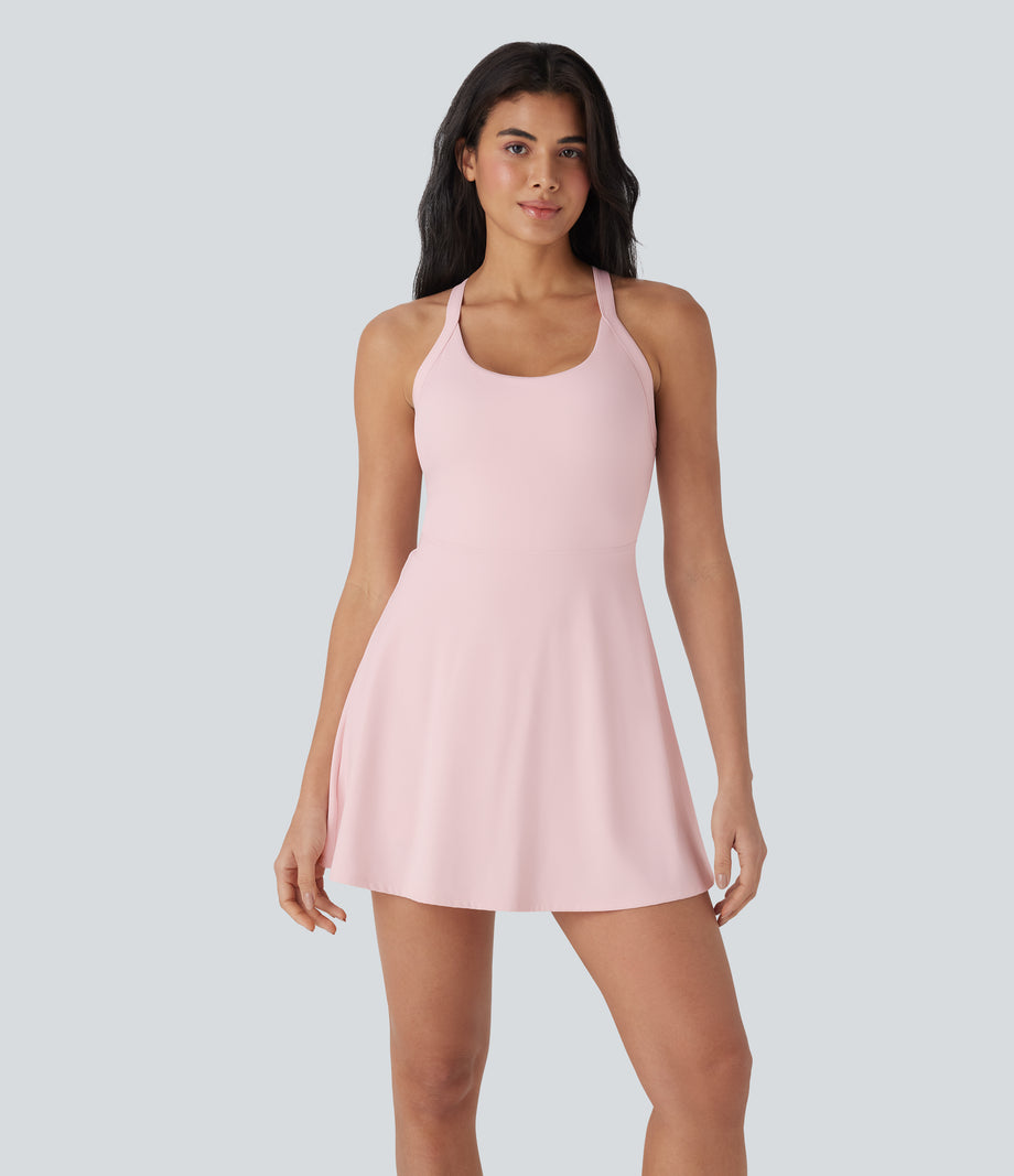 SoftlyZero™ Airy Backless Twisted Cool Touch Dance Active Dress-Easy Peezy Edition - Primrose Pink