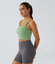 Basic Padded Workout Cropped Low Support Tank Top A-D Cups - Kashmir