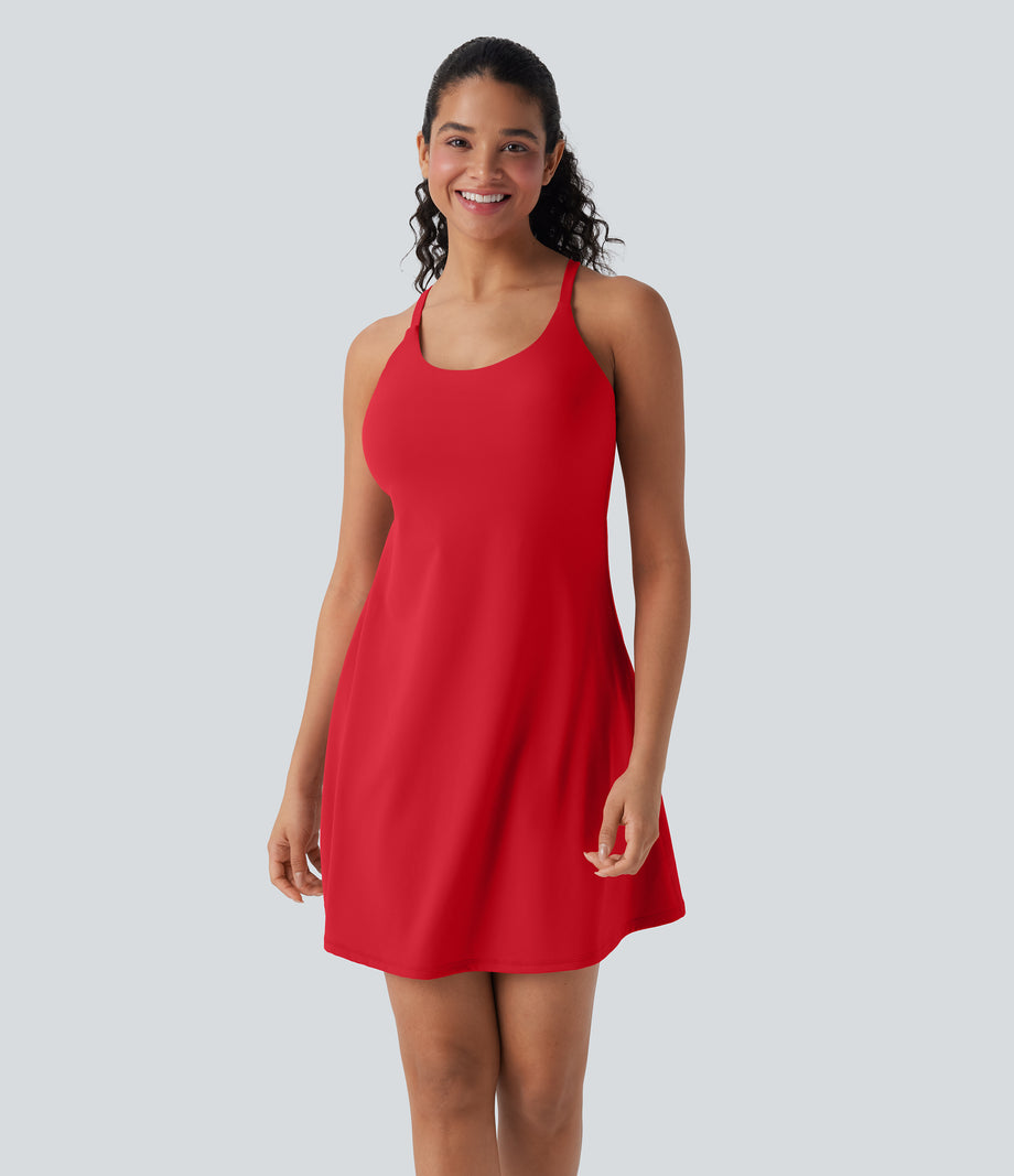 SoftlyZero™ Plush Active Dress-Longer Length-Easy Peezy Edition DD-F Cups - Tomato