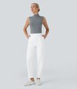 Halara Flex™ DayStretch High Waisted Pocket Ankle Length Tapered Work Pants - White