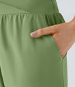 Breezeful™ High Waisted Crossover Quick Dry Resort Pants with Pockets - Hot Wasabi - Green