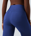 DayStretch High Waisted Tummy Control Wide Leg Baggy Yoga Pants with Pockets - Sodalite Blue